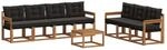 vidaXL Outdoor-Sofagarnitur mit Kissen 8-Tlg Natur und Schwarz 3368467