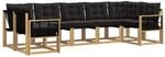 vidaXL Outdoor-Sofagarnitur mit Kissen 7-Tlg Wei&szlig; und Schwarz 3389842