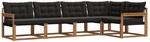 vidaXL Outdoor-Sofagarnitur mit Kissen 5-Tlg Natur und Schwarz 3369451