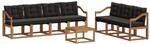 vidaXL Outdoor-Sofagarnitur mit Kissen 8-Tlg Natur und Schwarz 3368483