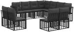 vidaXL Outdoor-Sofagarnitur Schwarz Polyester 3437495