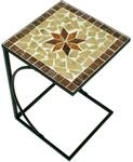 DELUKE Gartentisch SIMON Stahl Braun 35x35x53cm Garten Beistelltisch Wetterfest