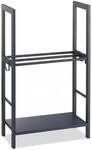 Relaxdays Kaminholzregal Stahl Anthrazit mit 2 Ablagen 100 cm x 60 cm x 30 cm