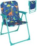 Relaxdays Kinder Klappstuhl Polyester Eisen Bunt Dino Klappbar Rutschfest 51,5...