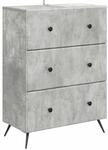 vidaXL Schubladenschrank Betongrau 66 x 34,5 x 90 cm Holzwerkstoff 895528