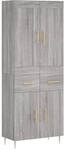 vidaXL Highboard Grau Sonoma 69,5x34x180 cm Holzwerkstoff 3199871
