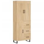 vidaXL Highboard Sonoma-Eiche 69,5x34x180 cm Holzwerkstoff 3199836