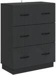 vidaXL Schubladenschrank Schwarz 66 x 34,5 x 87 cm Holzwerkstoff 895296
