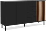 Furn.Design Sideboard Schwarz Eiche 160 cm mit Viel Stauraum Biella