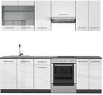 Vicco Fame-Line K&uuml;chenzeile Wei&szlig; Hochglanz Anthrazit 240 cm ohne Arbeitsplatte ohne
