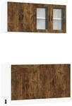 vidaXL 4-Tlg K&uuml;chenschrank-Set Porto R&auml;uchereiche Holzwerkstoff 3314876