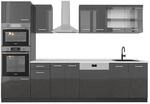 Vicco R-Line K&uuml;chenzeile Anthrazit Hochglanz Anthrazit 300 cm mit HochschrankAP