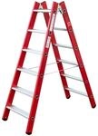 Iller Kunststoff GFK Stehleiter mit Aluminium Stufen 2x6 Stufen