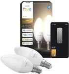 Philips Hue Leuchtmittel E14 Kerzenform 2.700 K 470,m 3,9 W 2er Set