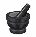 Relaxdays M&ouml;rser mit St&ouml;&szlig;el Granit Grau Standfest 10 cm x 14 cm 2,15 kg