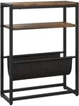 HOMCOM Side Table Holzwerkstoff Stahl 43L x 18B x 56H cm Rustikal-Braun