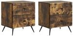 vidaXL Nachttisch 2 Stk Ger&auml;ucherte Eiche 43 x 34,5 x 47,5 cm 895456