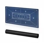 Relaxdays Pokermatte Polyester Gummi Blau Rutschfest Wasserdicht 120 cm x 60 cm 1,1