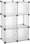 Relaxdays Regalsystem Kunststoff Metall Transparent mit 6 T&uuml;ren 97,5 cm x 66 cm x