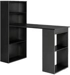 Costway Schreibtisch mit B&uuml;cherregal 122 x 56 x 122 cm Schwarz