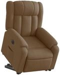 vidaXL Relaxsessel mit Aufstehhilfe Elektrisch Braun Stoff 3205344