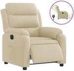 vidaXL Relaxsessel Elektrisch Creme Stoff 3204965