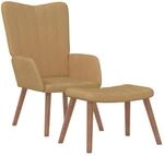 vidaXL Relaxsessel mit Hocker Braun Samt 327674