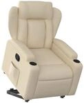 vidaXL Relaxsessel mit Aufstehhilfe Creme Stoff Modell 8