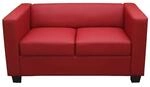 MCW 2er Sofa Lille Kunstleder Rot