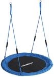 Relaxdays Nestschaukel Stahl Blau H&ouml;henverstellbar mit Schaumstoffgriffen 120...