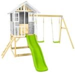 Zwerkules Spielhaus Valli 3 m. Rutsche u. Schaukel 352 x 370 x 277 cm Grau FSC&reg;