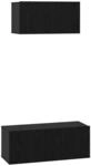 vidaXL TV-Schrank-Set 2-Tlg Schwarz Eichen-Optik Holzwerkstoff 3393382