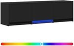 vidaXL Fernsehschrank mit LED Schwarz 140 x 34 x 40 cm Holzwerkstoff 3418706