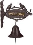 Relaxdays T&uuml;rglocke Gusseisen mit Schild WELCOME 20 cm x 25 cm x 3 cm 1,6 kg