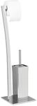Relaxdays WC Garnitur Edelstahl Silber Rutschfest 71 cm x 20 cm x 20 cm 2,2 kg