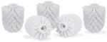 Relaxdays WC B&uuml;rstenkopf Kunststoff Wei&szlig; 5er Set 9,5 mm &oslash; 8 cm