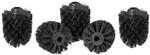 Relaxdays WC B&uuml;rstenkopf Kunststoff Schwarz 5er Set Zum Schrauben 9 cm &oslash; 8 cm 12 mm