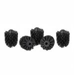 Relaxdays WC B&uuml;rstenk&ouml;pfe Kunststoff Schwarz 5er Set 12 mm 9 cm x 7 cm
