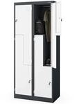 JAN NOWAK Umkleideschrank Spind JULIA 4 Abteile 185 x 80 x 45 cm Anthrazit-Wei&szlig;