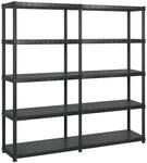 vidaXL Lagerregal mit 5 B&ouml;den Schwarz 183x45,7x185 cm Kunststoff 3059854