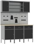 vidaXL Werkbank mit Schubladen 7-Tlg Schwarz Ingenieure Holz und Stahl 3321430
