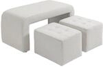 HOMCOM Fu&szlig;hocker 3 tlg. Ottomane mit 3 Hockern f&uuml;r Wohnzimmer Schlafzimmer...