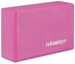 Relaxdays Yogablock 2er Set Schaumstoff Pink Rutschfest Geruchlos 8 cm x 23 cm x 15