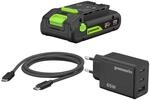 Greenworks Akku-Starter-Set K2S2BEAA1 Schwarz-Gr&uuml;n 24 V 2 AH