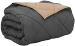vidaXL Sommerdecke Anthrazit und Taupe 200 x 200 cm Mikrofaser 42025419