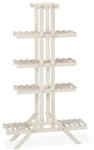 Relaxdays Blumentreppe Holz Wei&szlig; 5 Stufen 142 cm x 83 cm x 25 cm 4,6 kg
