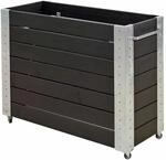 PLUS Pflanzkasten Blumenkasten mit R&auml;dern 120x50x95 cm - Schwarz