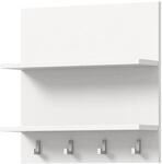 Inn.Furn Wandregal mit Haken in Wei&szlig; 52 x 52 cm SystemX