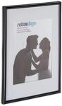 Relaxdays Bilderrahmen 2er Set Kunststoff Glas MDF Schwarz Stehend zum Aufh&auml;ngen 31