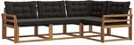 vidaXL Sofa Set mit Kissen 4 Tlg Natur und Schwarz 3369411
